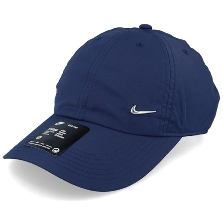 Nike - Blauw unconstructed Cap - Kids Dri-Fit Club Cap Metalswoosh Midnight Dad Cap @ Hatstore