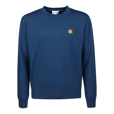 Kenzo Tiger Crest merino wool jumper , Blauw , Heren , Maat: M Hoodies & sweatvesten