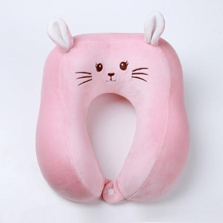 Pehmeä mukava matkatyyny Brown Bear sarjakuva U-muotoinen memory foam auton kaulatyyny Pink 30*30cm