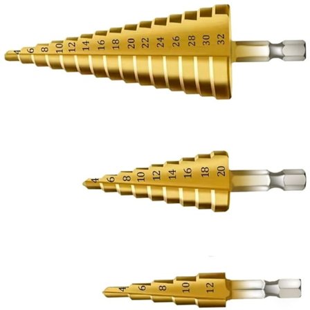 3-delars försänkare borr - Titan HSS 4-32mm för metall och trä