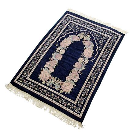 Ramadan Koranen Islamsk Bøn Matte Matta Tofs Bordsduk Cover Yogamatt Dark Blue