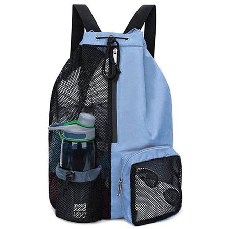 Vandtæt svømmetaske til pool strand blå 38x45cm sport med snøre kompatibel med mænd kvinder