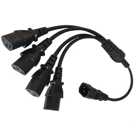 Y-splitter adapterkabel IEC320-C14 til IEC320-C13 strømledning 1 til 2/3/4/5