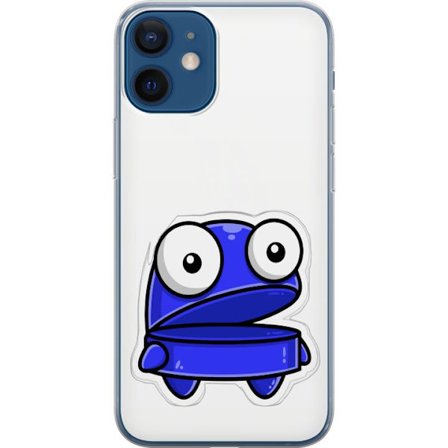 Kompatibel Mobilcover til Apple Apple iPhone 12 Blå tegneseriefigur med åbent udtryk og store øjne i sjov illustration