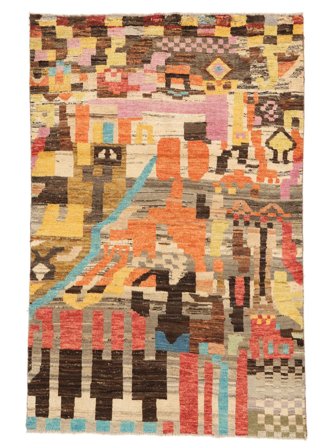118X184 Tapis Moroccan Berber - Afghanistan Moderne Marron/Orange (Laine, Afghanistan) Carpetvista