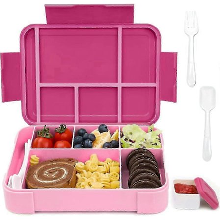 m Lunchlåda barn lunchlåda (6 fack) lunchlåda, snackbox, lunchlåda rosa