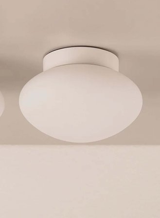 Mushroom tak/vegglampe Ø15 - opal/hvit