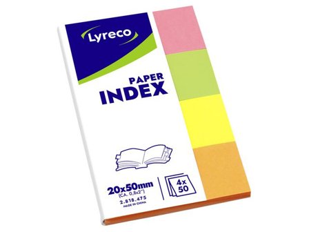 LYRECO Indexflikar 20x50mm sorterade färger - Lyreco - Kontorsmaterial - Indexflikar och märkflikar - Indexflikar i papper