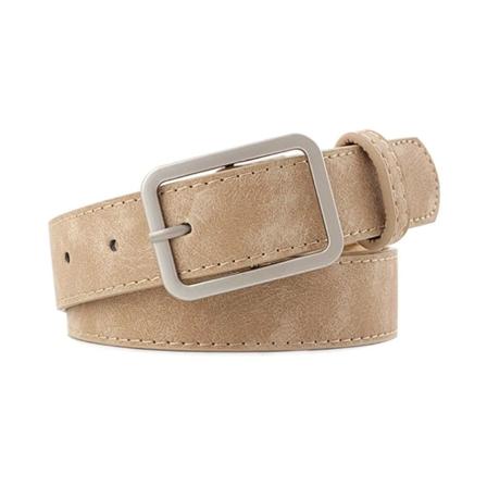 Nahkainen vyö, nelikulmainen solki vyötärönauha KHAKI khaki