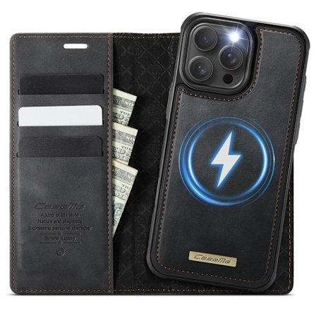 CASEME C49 iPhone 15 Pro Wallet Cover MagSafe RFID Blocking - Black