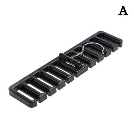 Bælteopbevaringsstativ Stor kapacitet 10 slots tørre- og sorteringsstativ Tørklædeholder(Sort)