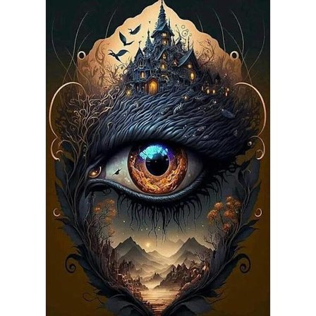 (30x40cm) Ögon Diamantmålning Kits för Vuxna Barn, Diamant Smärta