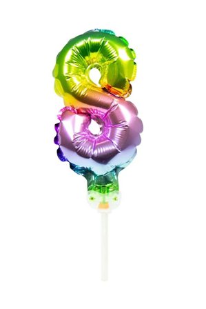 Numerisk ballong minikakedekorasjon 13 cm "0-9" Tallet 8