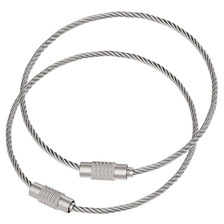 13 cm nøglering kabel i rustfrit stål, 20 stk.