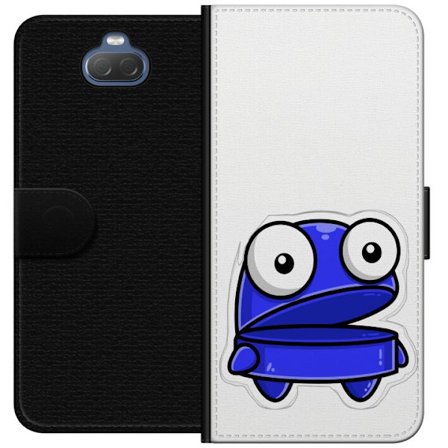 Kompatibel Tegnebogsetui til Sony Sony Xperia 10 Blå tegneseriefigur med åbent udtryk og store øjne i sjov illustration