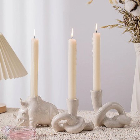 Nordic Knot Candlestick Animal Rhino Ceramic Candle Holder Centerpiece Stick Candle Candlestick Modern Wedding Home Decor