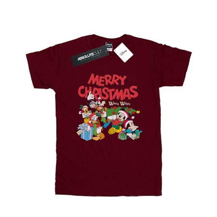 Disney Dam/Damer Mickey Och Vänner Vinterönskningar Bomull Pojkvän T-Shirt