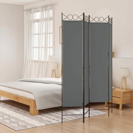 Vidaxl Rumsavdelare 4 Paneler Antracit 160x200 Cm Tyg Antracit