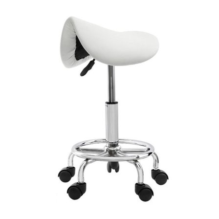 Sadelstol på hjul Vit