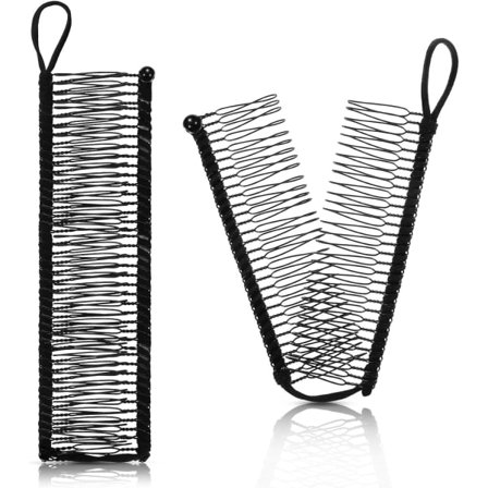 2 stk. Bananklemmer Strekk Hårkam Ingen Brett Hårklemmer Justerbar Vintage Bananklemme Hestehaleholder Bananhårklemmeverktøy (Svart)