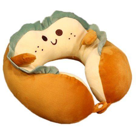 U-muotoinen niskatyyny Kannettava söpö päätyyny toimistolle matkalle autoon nukkumiseen Hymyilevä leipä