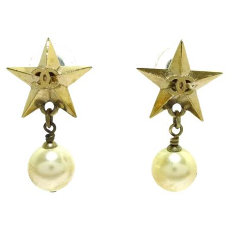 Chanel Vintage Pre-owned Metal earrings , Geel , Dames , Maat: ONE Size