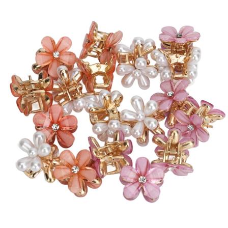 18 stk Mini Blomster Hårklipp Små Blomster Hårklemmer Alle Matchende Søte Hårklipp for Jenter Kvinner