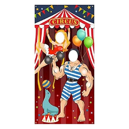 Karneval Cirkus Fest Dekoration Karneval Foto Dörr Banner Bakgrund Rekvisita, Tyg Foto Dörr Banne