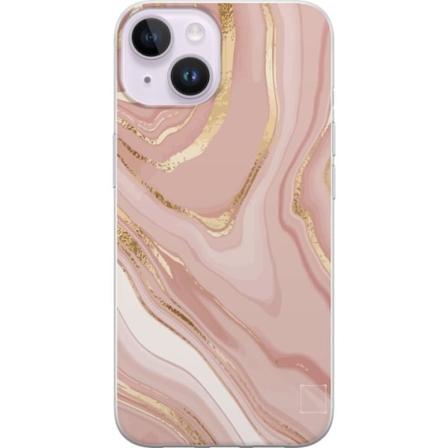 Apple iPhone 15 Gjennomsiktig deksel Marmor Rosa