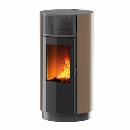 Stufa a pellet Girolami Round 9 8 kW ad aria WiFi - Bronzo
