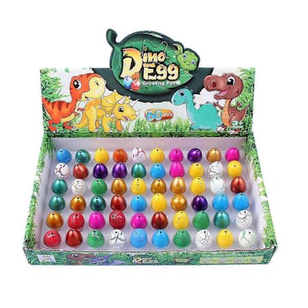 2025 60 stk. Søde Magiske Udklæknings- og Voksende Dinosauræg Flerfarvet Tilsæt Vand Børnelegetøj