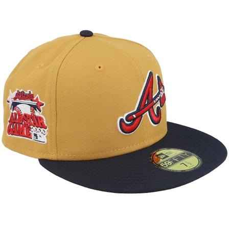 New Era - MLB Beige fitted Caps - Atlanta Braves Journey Pack 59FIFTY Panama Tan/Navy/Pink Fitted @ Hatstore