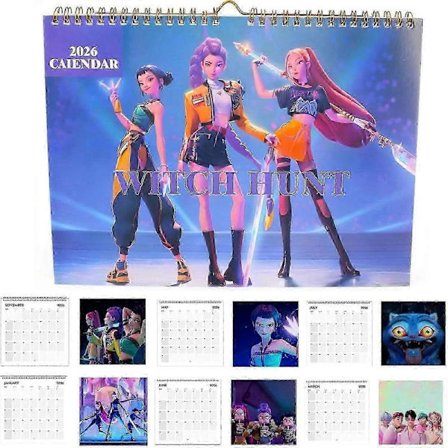 Kpop Demon Hunter Kalender 2026 Calenda Kpop Demon Hunter Kalender, Hunters Kalender 2026 Anime, Juleoverraskelsesgaver til jente