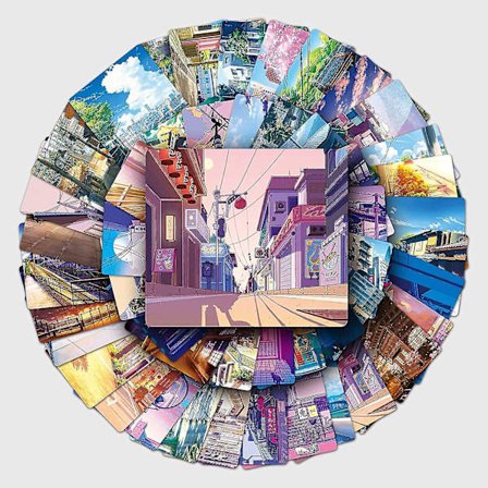 50 stk Anime Street Scenery Sticker Vinyl Vanntett Estetisk Klistremerke For Bærbar PC Scrapbooking Vannflaske Skateboard Bagasje Biler Gitar, Japansk