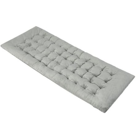 190 x 70 cm telttapatjatyyny puuvillaa 7 cm paksu patja 4 kiinnitysnauhalla harmaa