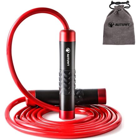 Viktad Hopprep, Tung Hopprep Justerbar Längd Lager Tangle-Free Hopprep För Vuxen Fitness, Träning, Cardio Träning(Röd)