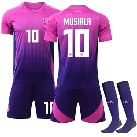 2024 UEFA EM Musiala Barn Fotballdrakt Kit Tyskland Hjem Nr. 10 Borte-Xin Away XS