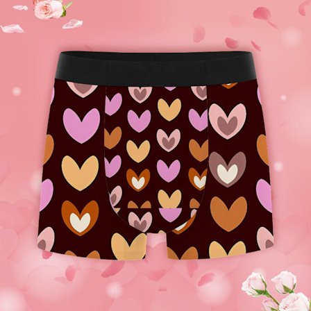 Trendiga boxershorts för män med hjärtmönster, stretchiga elastiska underkläder med snabbtorkande kalsonger, perfekt present till honom på Alla 