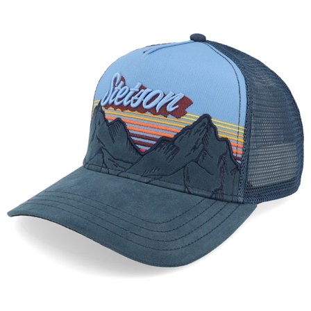 Stetson - Blå trucker Caps - Mountain Mist Smokey Blue/Grey A-Frame Trucker @ Hatstore