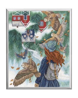 Broderikit Billede Kvinde & Ugler - RTO