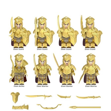 Medieval Lord Of The Rings Series Elf Guard Warrior Shooter Assembled Building Block Minifigures
