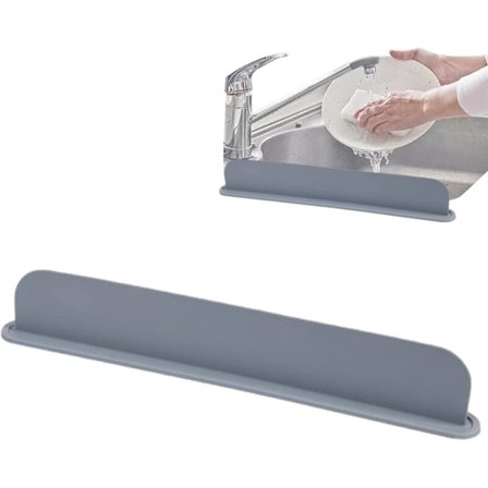 Silikon diskbänksskydd mot stänk för köksbänk, extra långt skydd mot vattenstänk, återanvändbart för rumskran