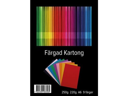 Kartong A6 220g 9 färger - Lyreco - Skola och förskola - Hobbypapper - Kartong