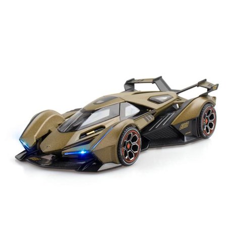 1/22 Støbt Skala Model Kompatibel med Lamborghini Replika V12 Vision Gran Turismo Metal Sportsvogn Model (Grøn)