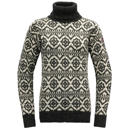 Devold Hoddevik Wool High Neck Anthracite/Offwhite