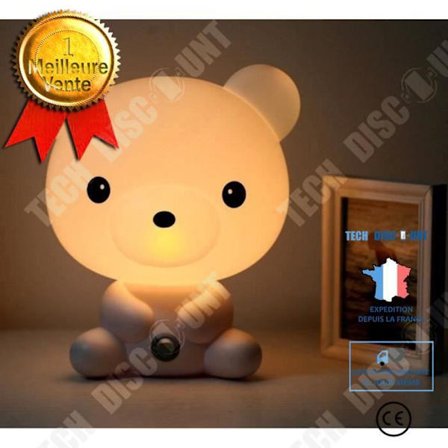 Barnlampa - TD - Nalle - Vit - Sänglampa - Inredning för barnrum
