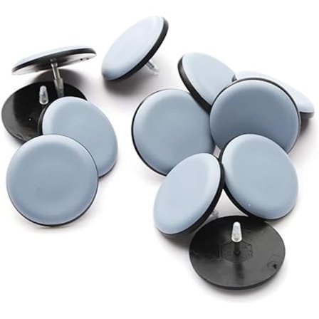 (25mm, grå-12pack) Glidare - Furnigear PTFE (Teflon) Stolsbensflyttare Glidare för Mattor och Hårda Ytor - Flytta Dina Möbler Enkelt & Säkert - Var