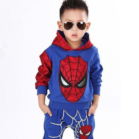 Kids Boy Spiderman Sportswear Hættetrøje Sweatshirt Bukser Suit Suit Tøj