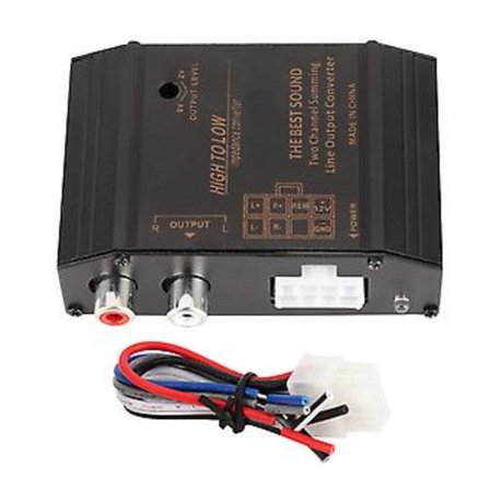 12V Bil Audio Højttaler Høj til Lav Niveau Konverter Adapter med RCA Port, Anti-Interferens Signal Transformer til Bil Stereoanlæg