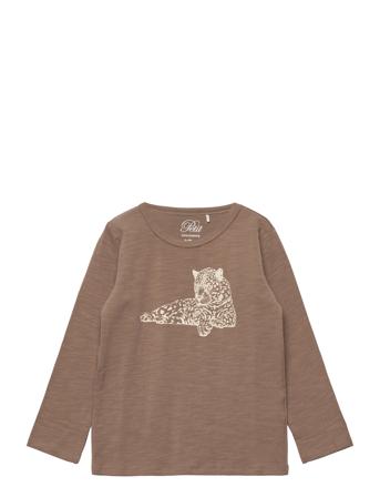 T-Shirt Long-Sleeve T-shirts Long-sleeved T-shirts Brun Petit By Sofie Schnoor*Betinget Tilbud